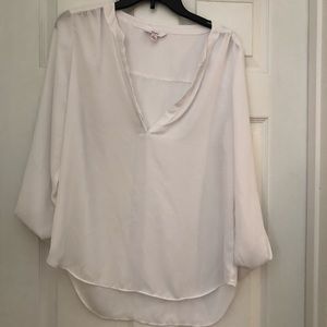 Candies White Low Cut Blouse
